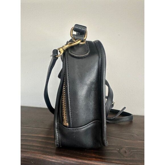 Vintage Coach Classic Lunch Box Top Handle Black Leather Shoulder Bag 9991 - Picture 5 of 14